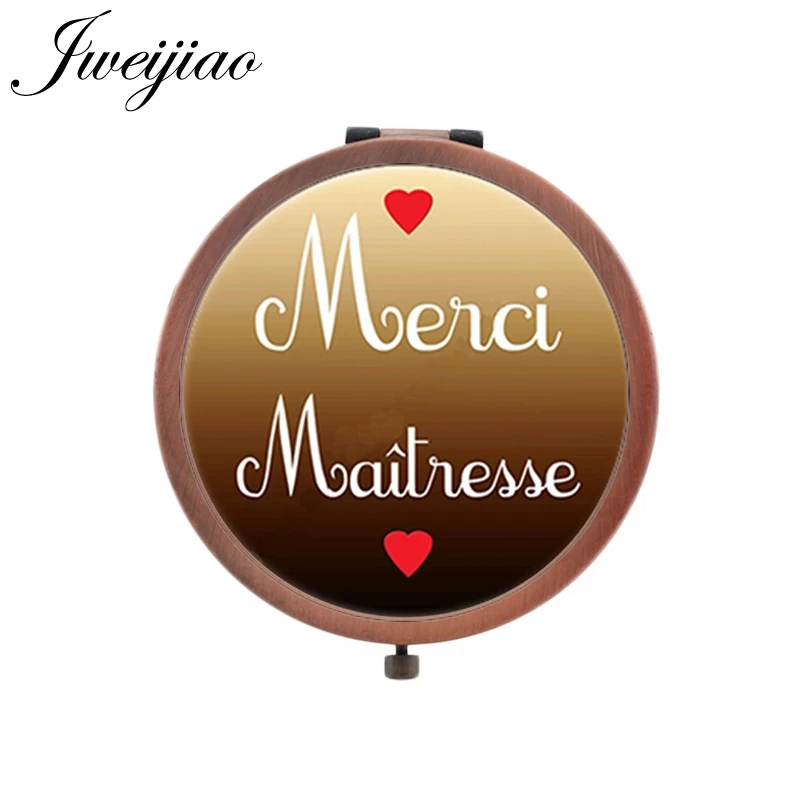 JWEIJIAO Merci Maitresse Брендовое компактное зеркало красота здоровье французская буква ручное зеркало маленькие зеркала для женщин CT290 - Цвет: CT314