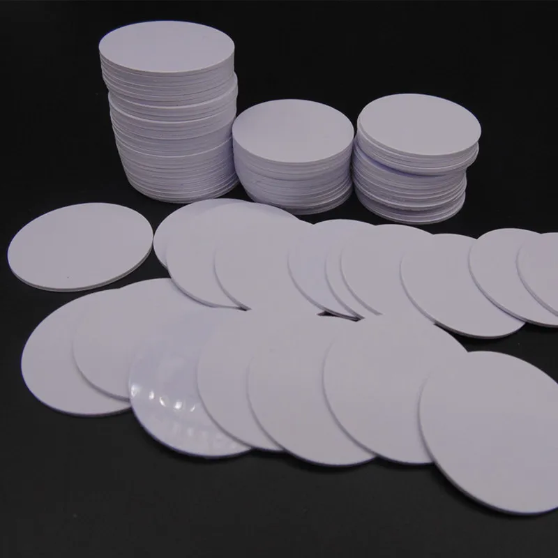 

(1000PCS/LOT) Tk4100 (EM4100) Read-only RFID Smart ID 125khz Tags Waterproof 25mmx1mm PVS Coin Cards In Access Control