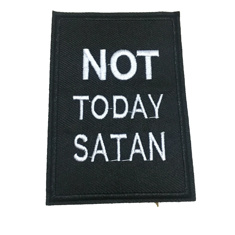 5 шт./лот NOT TODAY SATAN пришить приклеивающиеся утюгом нашивки со значком для одежды с