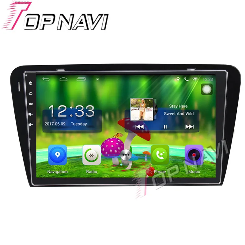 Topnavi 10 1 ''четырехъядерный Android 6 0 Автомобильный GPS навигатор для Skoda Octavia 2014 2015