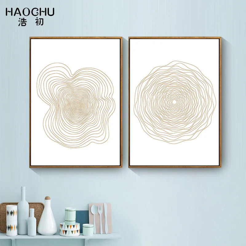Абстрактные настенные плакаты от бренда haochu линии состоящие из круглого