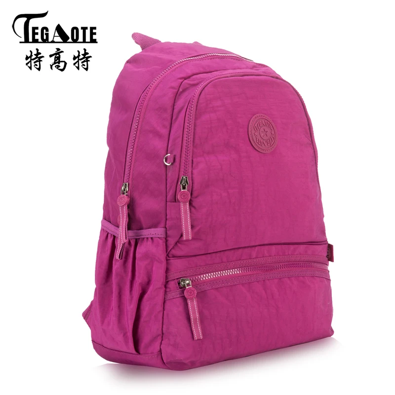 Tegaote нейлон Водонепроницаемый рюкзак для девочки-подростка Mochila женственный