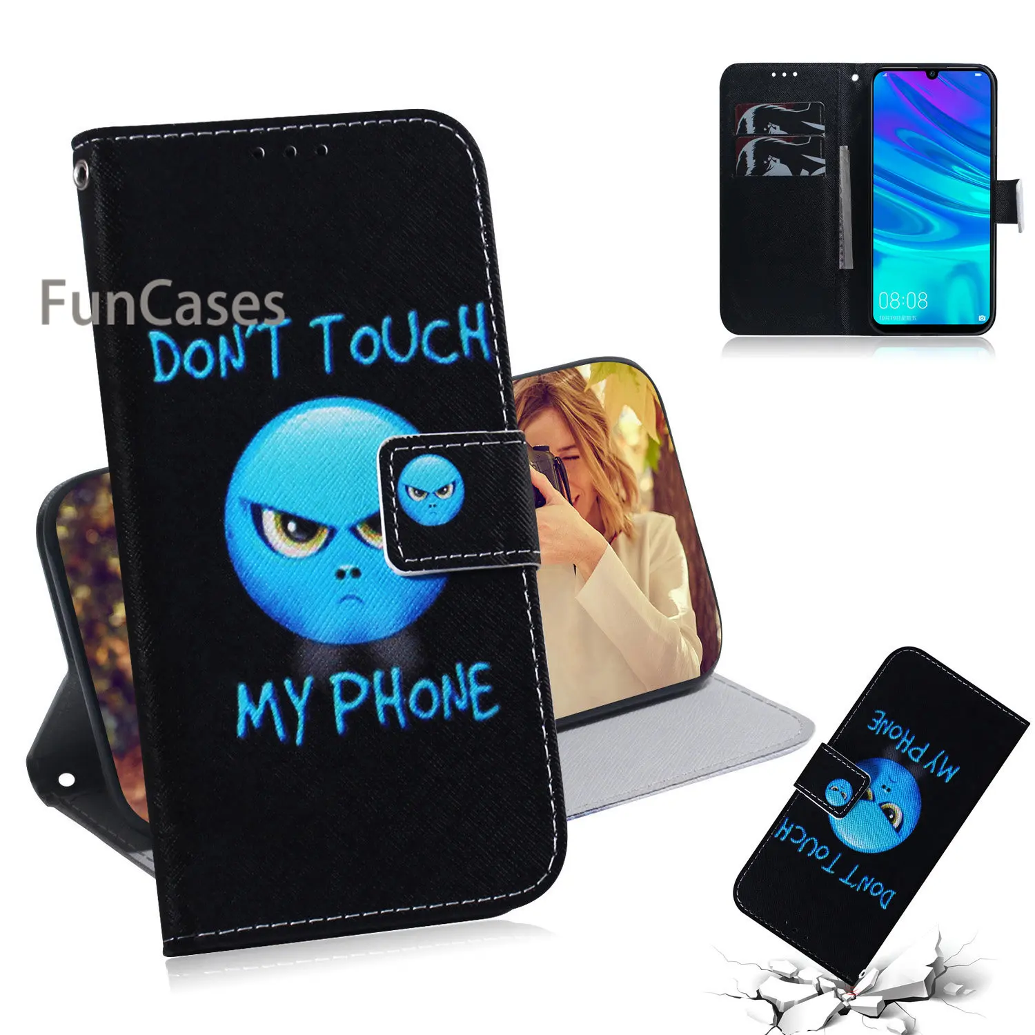 Чехлы для сотовых телефонов huawei Enjoy 9 S Wolf PU кожаный бумажник чехол СПС Carcasa funda Honor