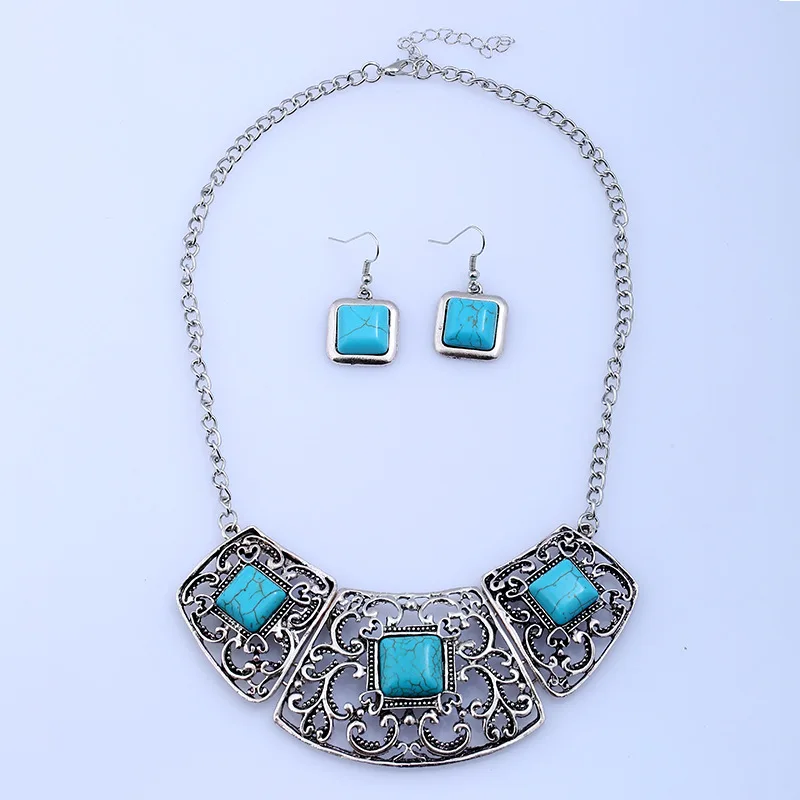 Женский комплект из колье и серёг в винтажном стиле | Украшения аксессуары