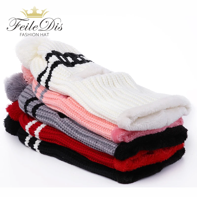 [FEILEDIS] зимняя верхняя одежда Для женщин шляпа шапки вязаные шерстяные теплые шарф