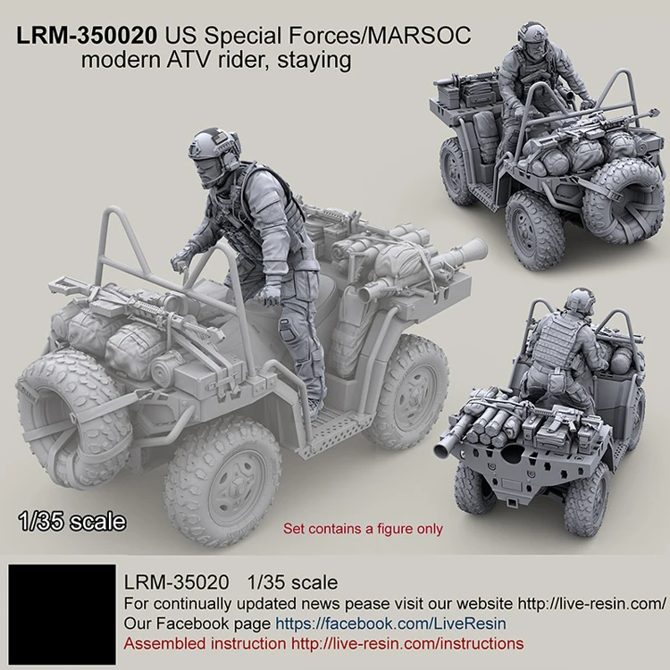 

1:35 U.S. Special Forces ATV Locomotive Hand Resin Soldier Model 242