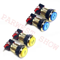 hot sale 10pcs 1player2players chrome gold plated led illuminated push button with microswitch arcade cabinet machine parts
