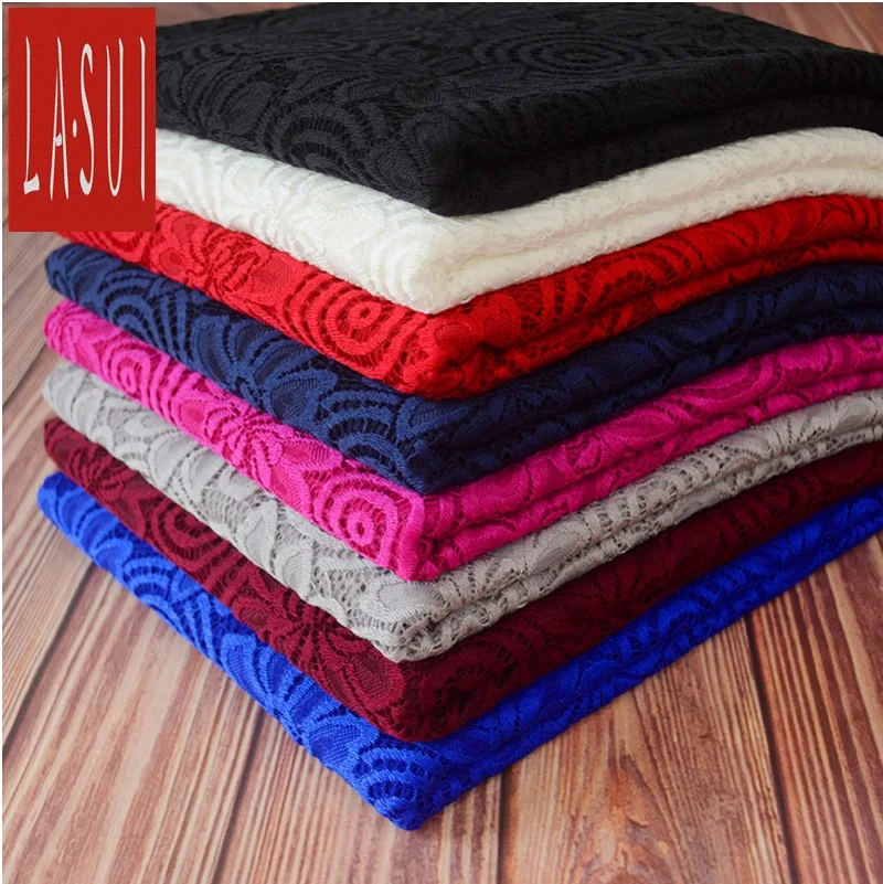 LASUI эластичное кружево 8 цветов 3D вышивка мягкая и вертикальная ткань