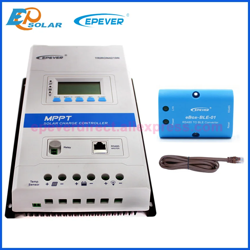 EPever TRIRON 4210N 4215N 40A 12 В 24 в Солнечный контроллер заряда lcd модульный солнечный регулятор зарядное устройство 40amp с MT50 eBox-wifi BLE