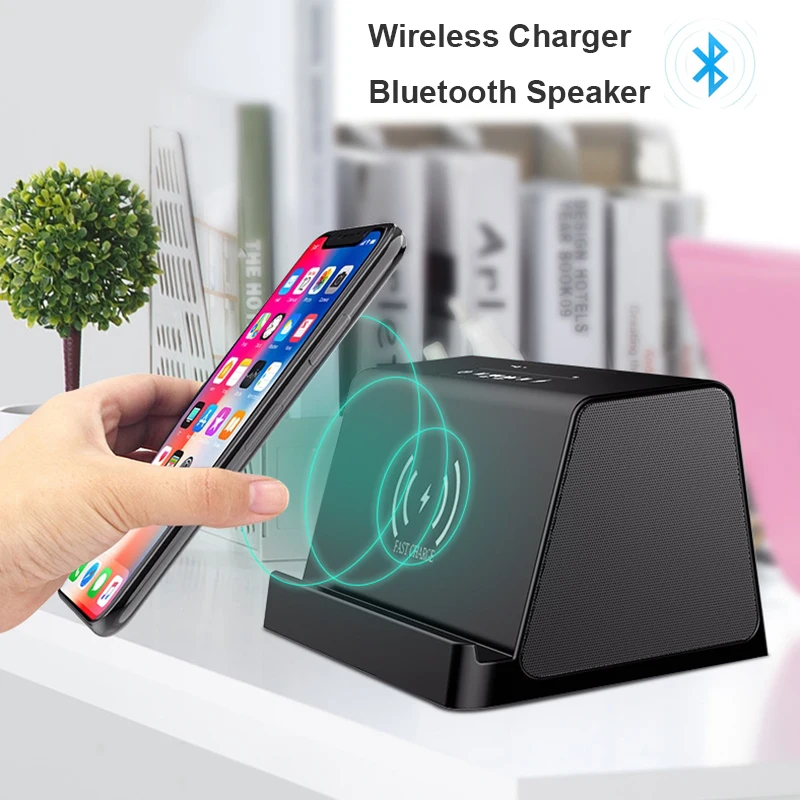 Портативный Bluetooth колонки с беспроводной зарядное устройство телефон стенд