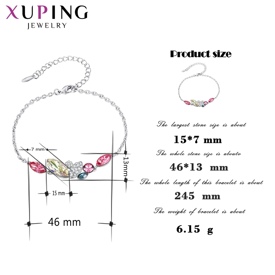 Xuping винтажные геометрические браслеты с кристаллами от Swarovski Красочные