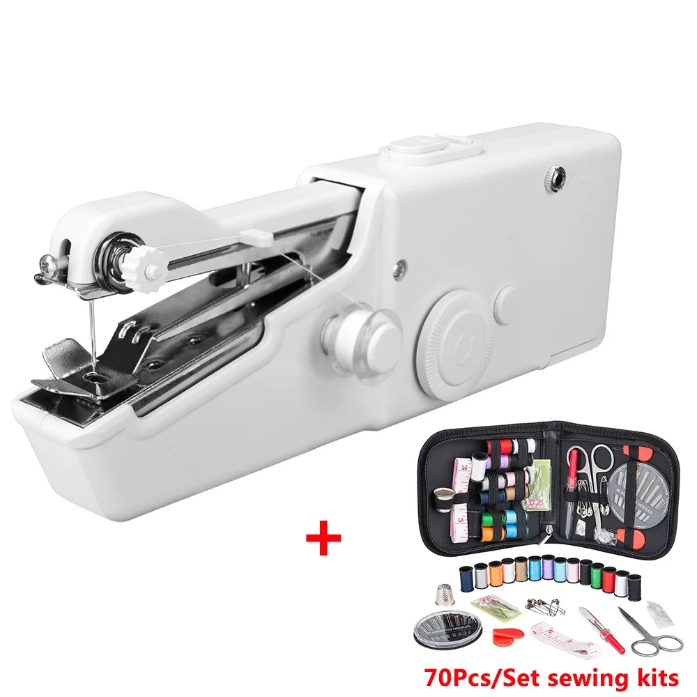 sewing machine kits1 1 комплект портативная ручная швейная машина быстрая строчка шитье Рукоделие Беспроводная одежда ткани мини швейная машина с швейными комплектами - Цвет: sewing machine kits1