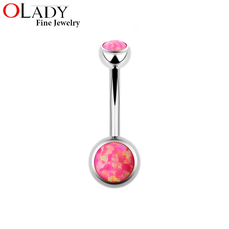 Изогнутые Штанги из титана 14 г 10 мм с опалом|piercing body jewelry|body jewelrybelly button |