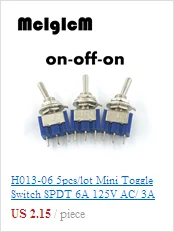5 шт./лот Мини тумблер DPDT 6A 125 В AC/3A 250 В AC Миниатюрный рычажный переключатель 6 Pin ВКЛ/вкл 13,2*12,7 мм