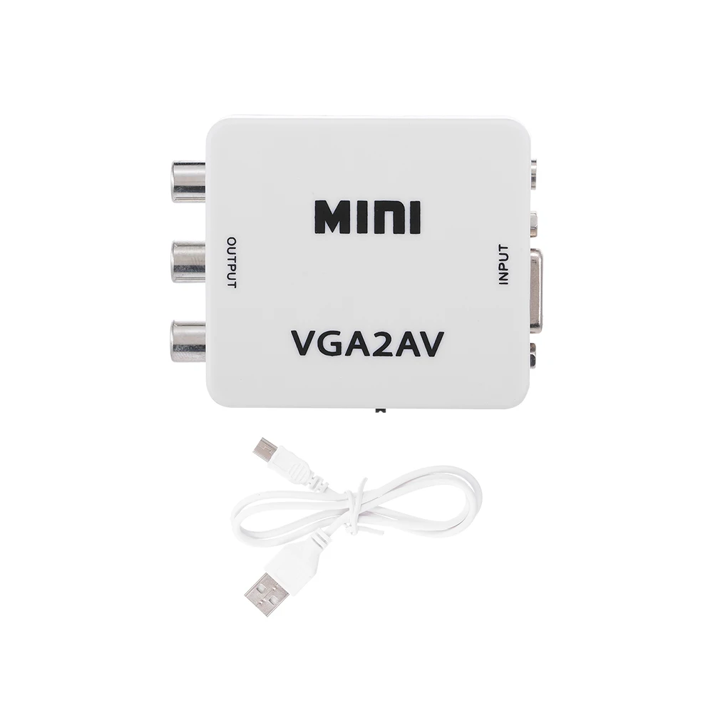 Новинка 3 5 мм Переходник VGA-AV Mini преобразователь ABS корпус видео конвертер для