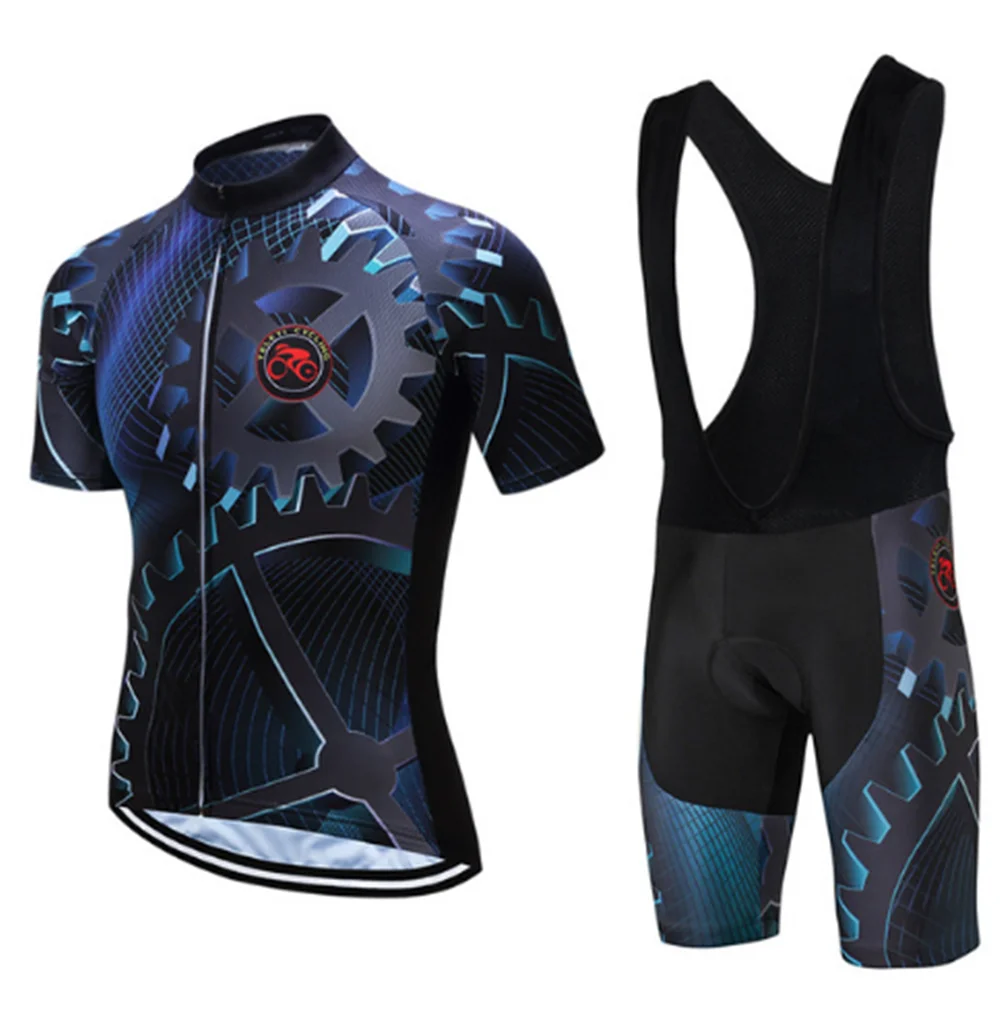 1 Teleyi летний комплект для велоспорта, roupa ciclismo, Спортивная Мужская одежда для велоспорта, hombre, короткая велосипедная майка - Цвет: 1