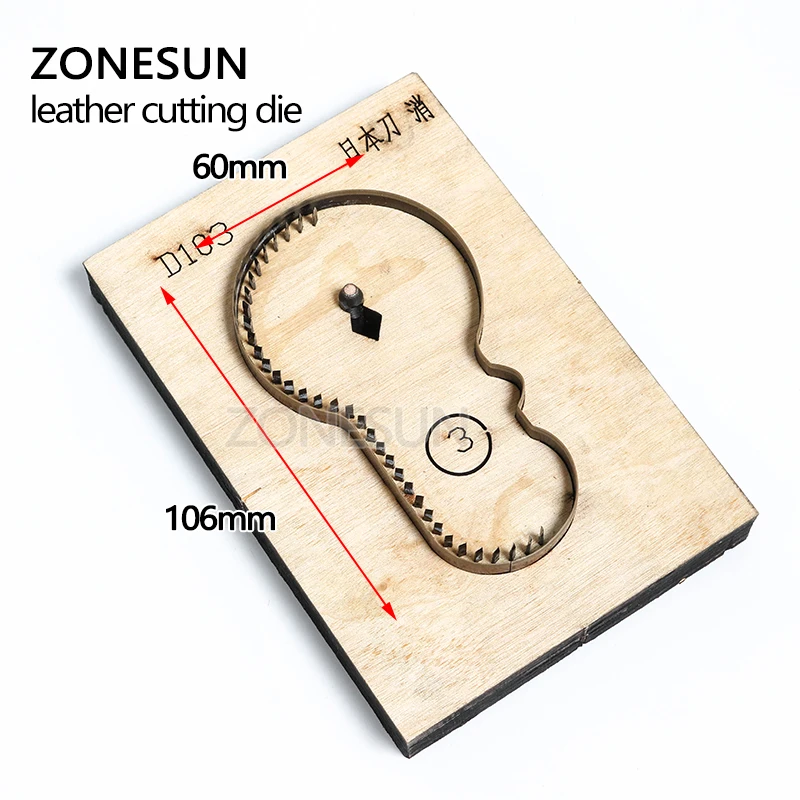 ZONESUN D103 заказной кожаный режущий штамп DIY брелок деревянный шаблонный нож