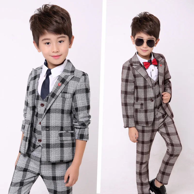 New Boys Formal Suits for Weddings Brand Kids Party Tuxedos Gentlemen Birhtday Dress Blazer Vest Pants Shirt Clothes F023 | Детская