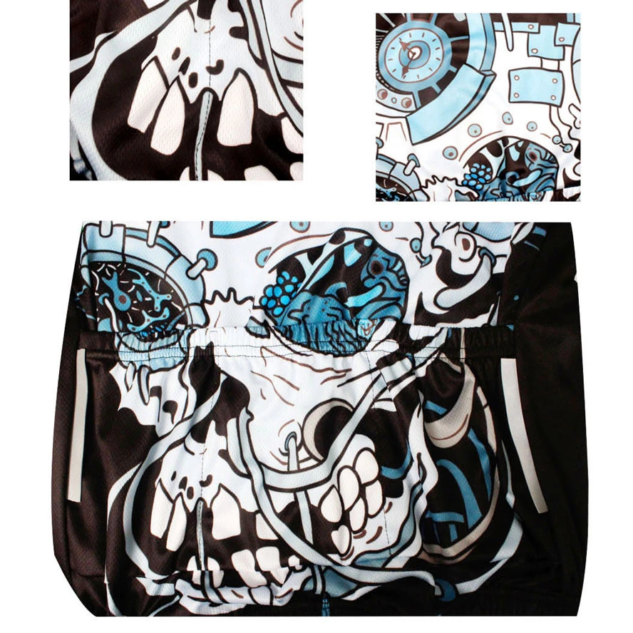 Череп прохладный мужские Cyling с длинным Майки для УФ-защитой Велосипедный Спорт