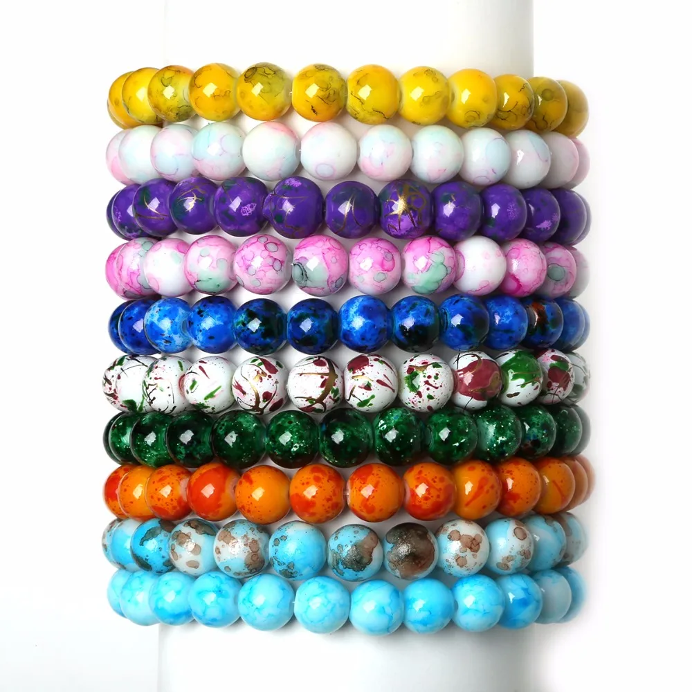 Женский эластичный браслет с круглыми бусинами AAA +|gift box coloring page|jewelry gift boxjewelry cad |