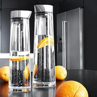 cold water bottle glass cup with stainless steel lid juice glass milk bottle high temperature resistant water jug for home decor