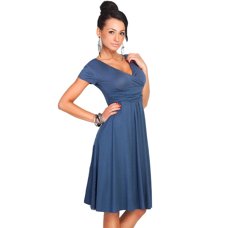 AAMIKAST женские Платья повседневные летние платья а силуэта с v образным вырезом