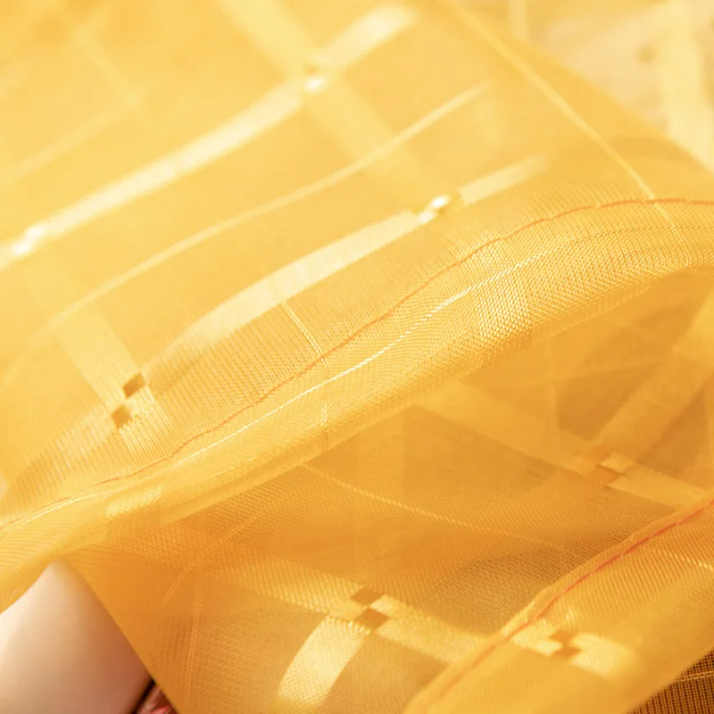 Новые Красочные шторы в клетку из полиэстера и тюля для спальни гостиной экрана