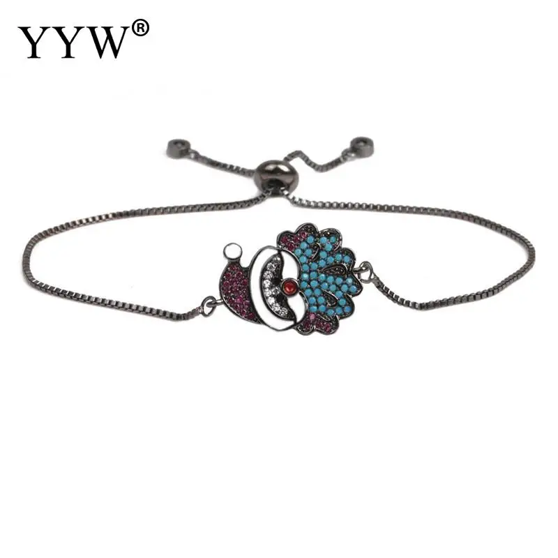 Cute Lovely Metal Bracelets Bangles Adjustable Chain CZ Cartoon Santa Claus Pendants Charm Jewelry 7.5 Inch For Women Girl | Украшения и