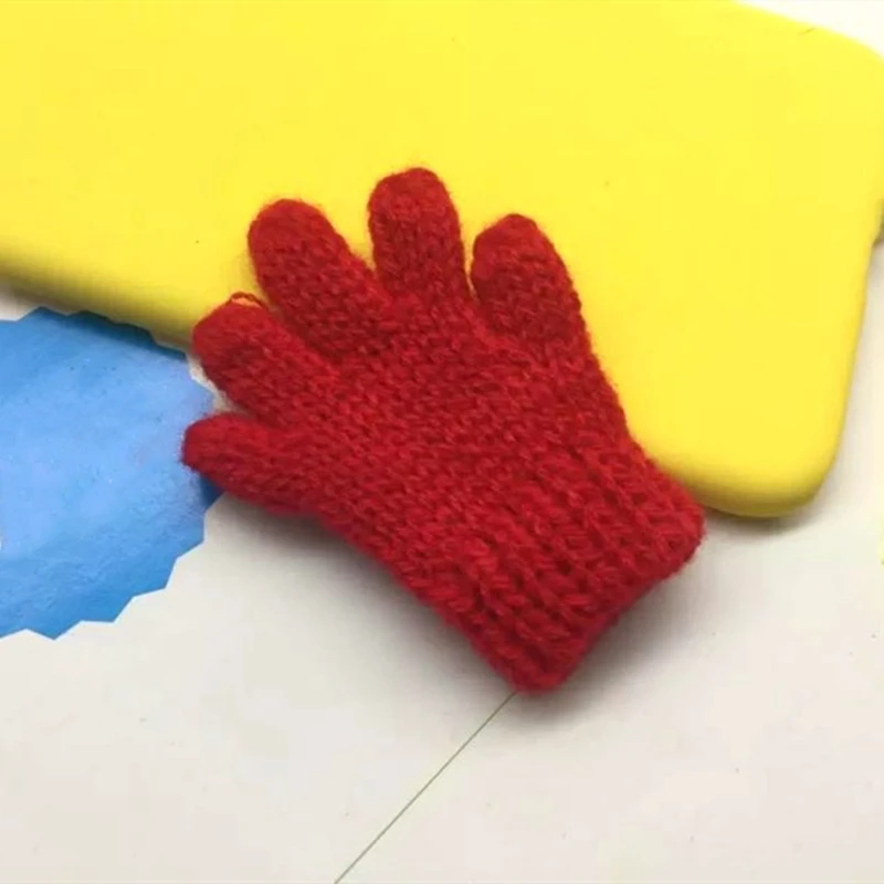 6 шт. популярные мини вязаные перчатки DIY кукла декоративные принадлежности чехол для телефона сумка для одежды художественный ремесленный материал детская одежда аксессуары