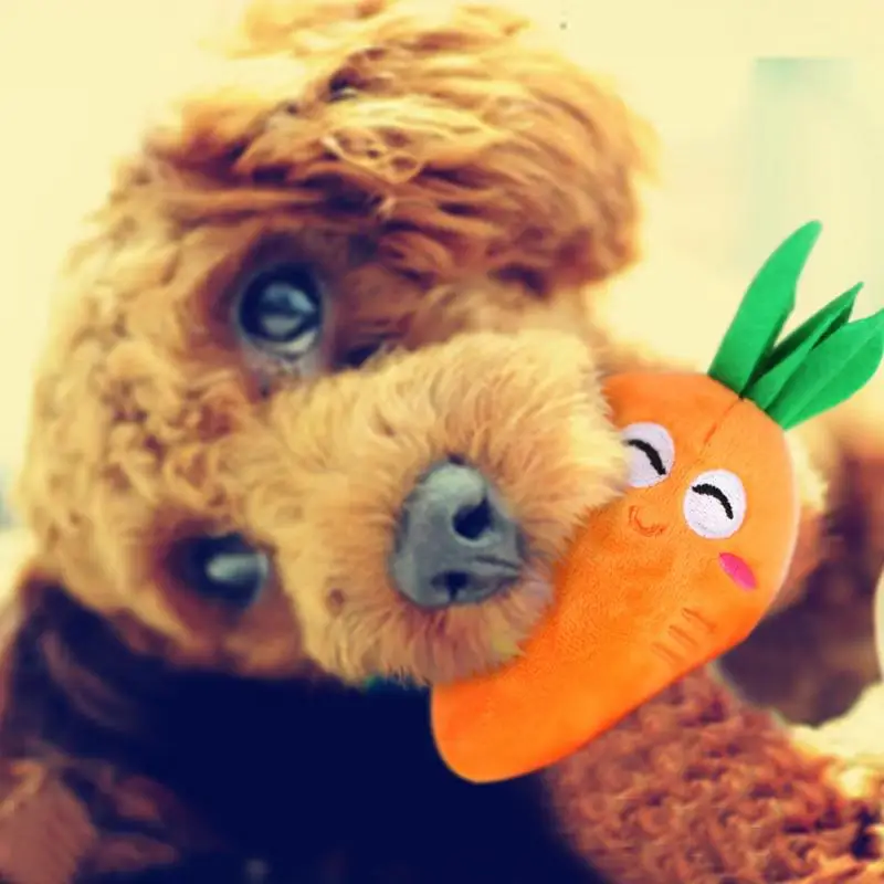 Новый 1 шт. собаки игрушки Pet Puppy пищалка ворса звук морковь для животных | Дом и сад