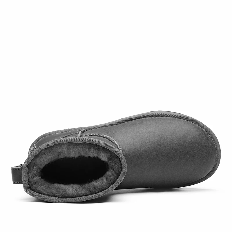 2017 ауиу Австралии мехом Partent Кожаные слипоны на толстой платформе круглый носок