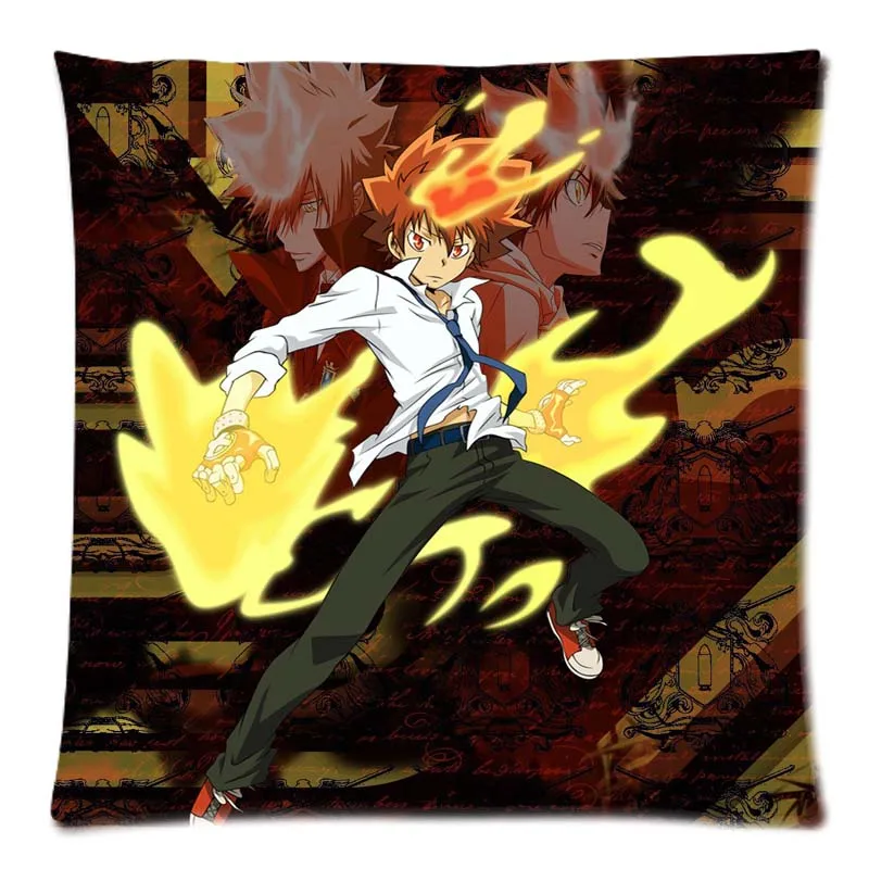 HITMAN REBORN! Подушка с принтом наволочка декоративная для дивана 45x45 см домашний