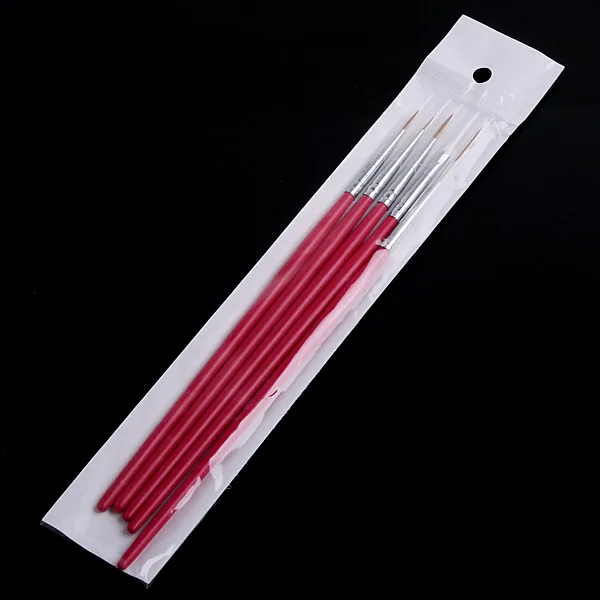 5 шт. набор кистей для ногтей с розовым дизайном лака раскрашивания карандашей