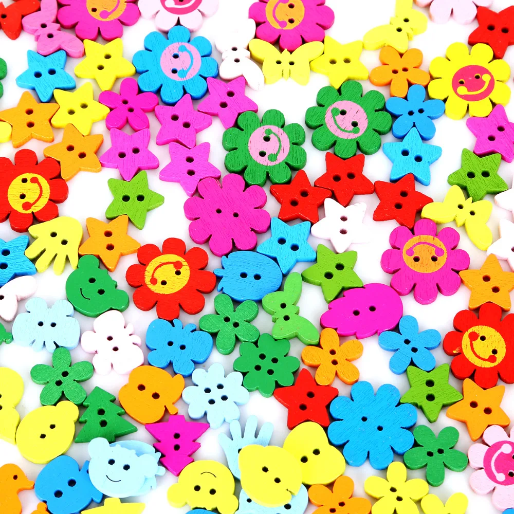 100 шт. декоративные пуговицы для детской одежды|wooden buttons scrapbooking|wooden buttonsbuttons scrapbooking