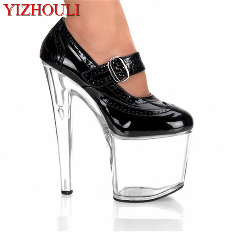 Пикантная обувь на платформе очень высоком каблуке 20 см для сцены тонкие туфли из