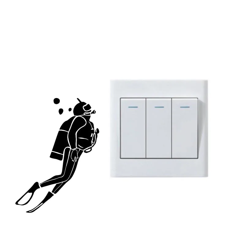 Мультяшная Настенная Наклейка для дайвинга декоративные наклейки спальни