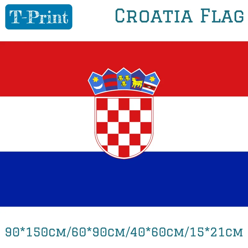

90*150cm/60*90cm/40*60cm/15*21cm Croatia National Polyester Flag 3x5ft For World Cup / National Day Sports meeting Gift Olympiad