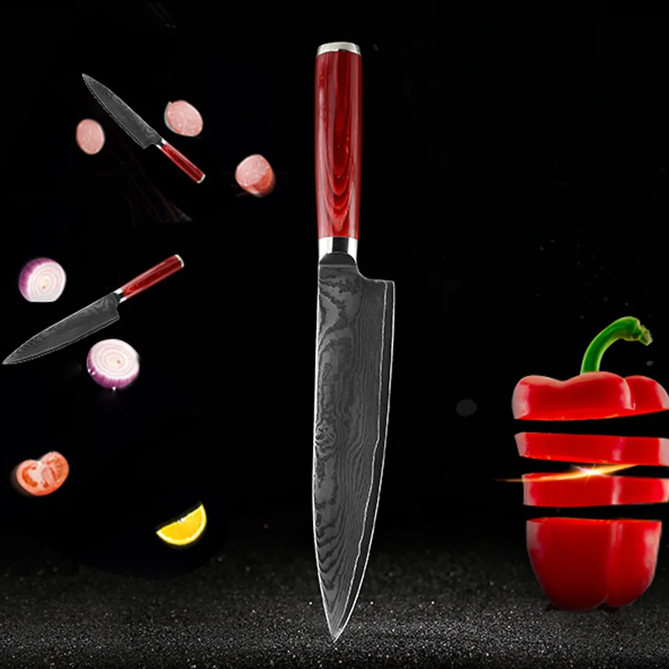 Findking ручной работы 8 дюймов профессиональный шеф повара нож из дамасской стали