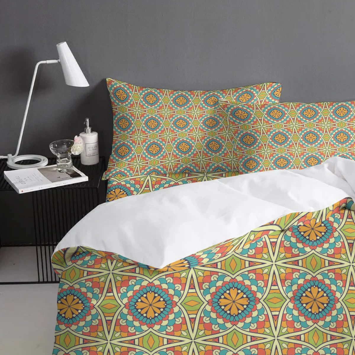 FamilyDecor Circular Retro Ethnic Pattern Bedding Set Luxury Comforter Sets 3D King Size Red Blue Cotton DHL Free Shippi | Дом и сад