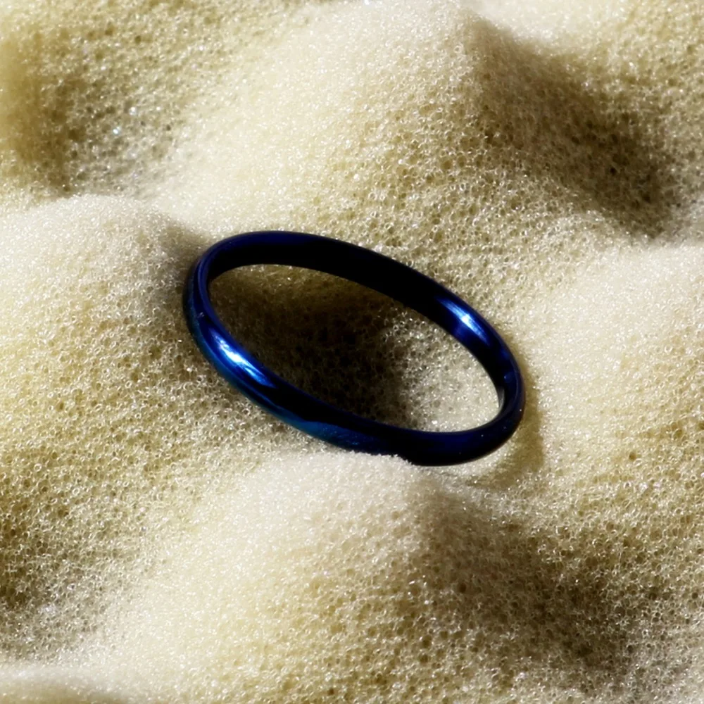 MANGOSKY 2 мм Титан Тонкая голубая кольца для женщин комплект Anillos Mujer Bijoux (украшения