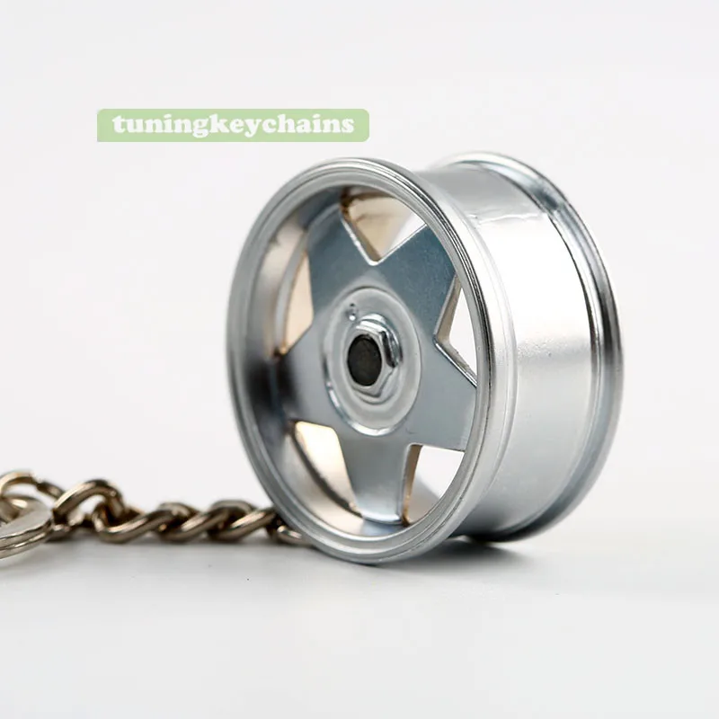 New Alloy Car Auto Sports Wheel Rim Mini Keychain Key Chain Keyring Pendent BOR Design A | Rings