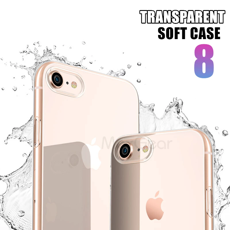 Чехол для Apple iPhone 6, 6 S, 7, 8 Plus, чехол, Мягкие силиконовые прозрачные, TPU, задняя крышка, чехол для iPhone 8 Plus, чехол для iPhone7
