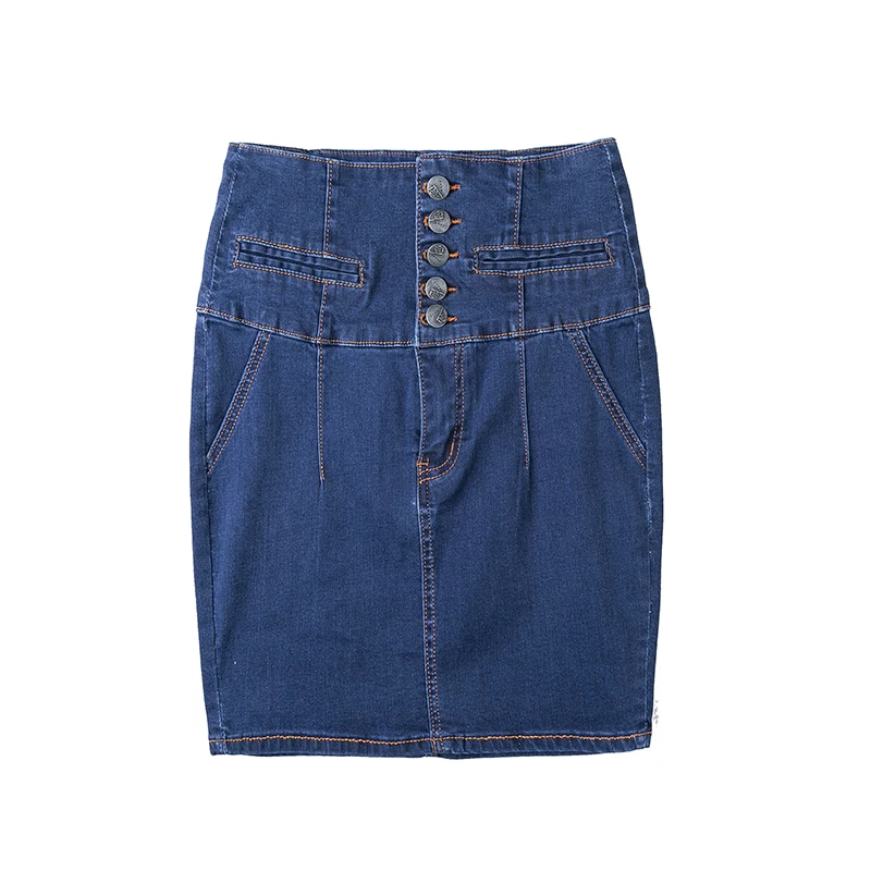 2017 вечерние женские Мини Твердые Юбки Высокая Талия пикантные синие джинсы