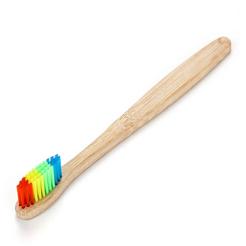 Natural Bamboo Handle Toothbrush Rainbow Colorful Whitening Soft Bristle Eco-friendly Teeth Brush Oral Care | Красота и здоровье