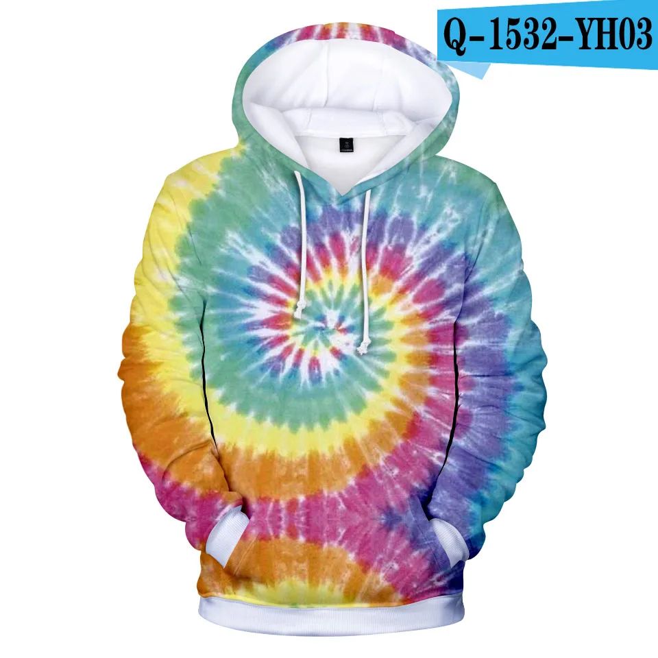Небесно-голубой Для мужчин/для женщин Красочные Tie Dye толстовки Толстовка повседневное волшебный вихревой узор 3D пот Топы Crewneck Hoondie осень зима загрязнители - Цвет: Небесно-голубой