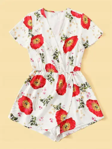 Женский праздничный мини-костюм пляжного типа летний комбинезон с v-образным