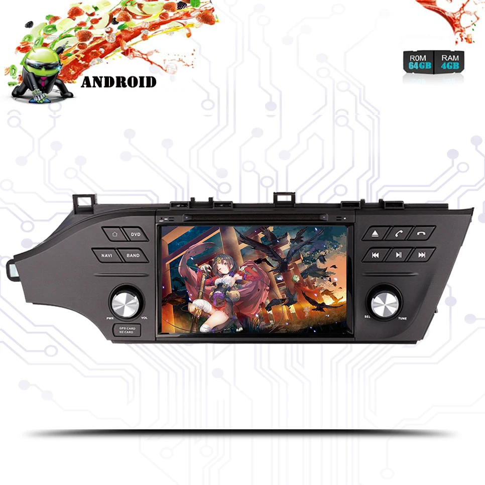 1024*600 Android 9 0 4G 64G Автомобильный dvd плеер для Toyota Avalon 2013 2014 2015 2016 18 gps навигация wifi