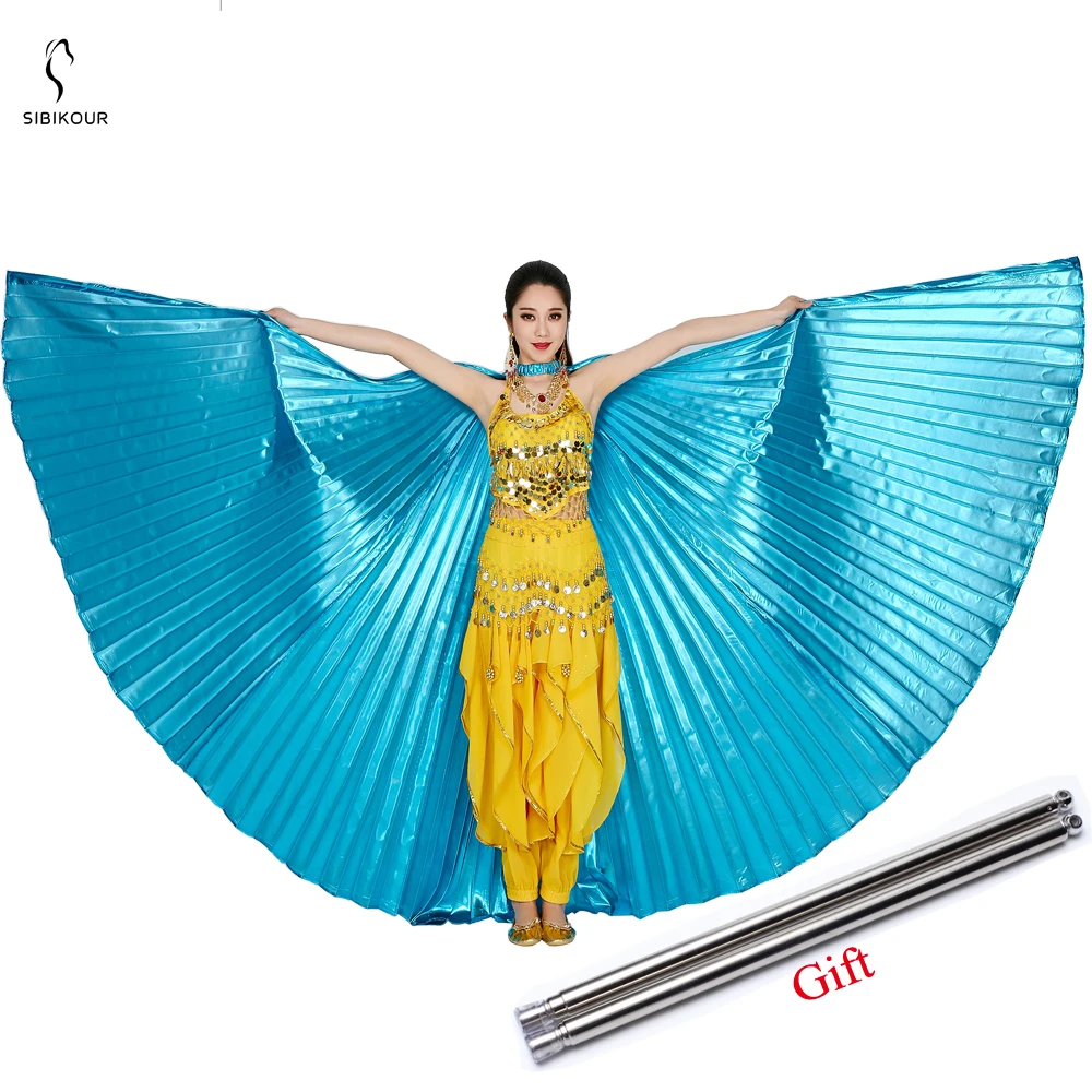 2022 Belly Dance Isis Wings Belly Dance Accessory Bollywood Oriental Egypt Egyptian Wings Costume With Sticks Adult Women Gold images - 6