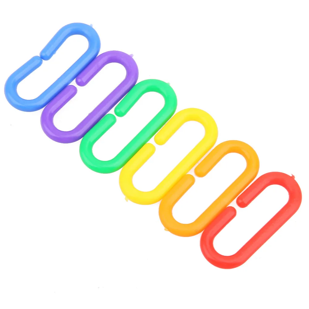 100 шт. пластиковые C-образные зажимы крючки для птиц цепочка 4*1 2 см игрушки