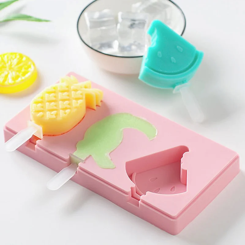 Goldbaking Милые силиконовые формы для льда с крышкой формы для мороженого DIY формы для льда с многоразовыми палочками